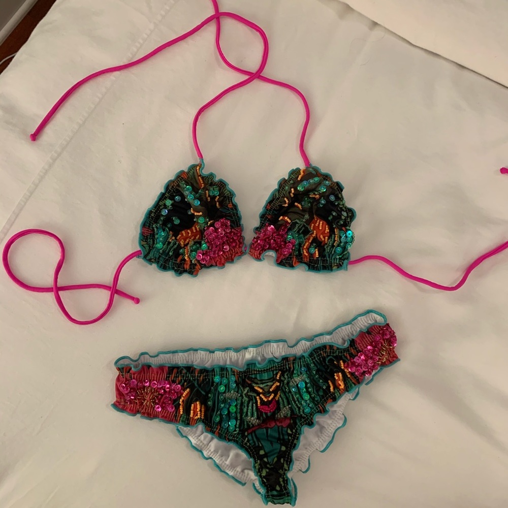 PUA Multi-Colored Beaded Bikini